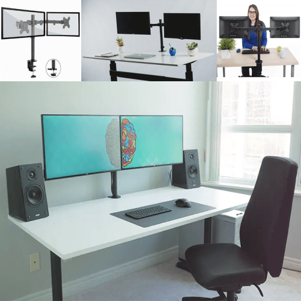 RACK PROLINK DE ESCRITORIO PARA 2 MONITORES 17-32" | C/PRENSA UNIVERSAL - Imagen 4