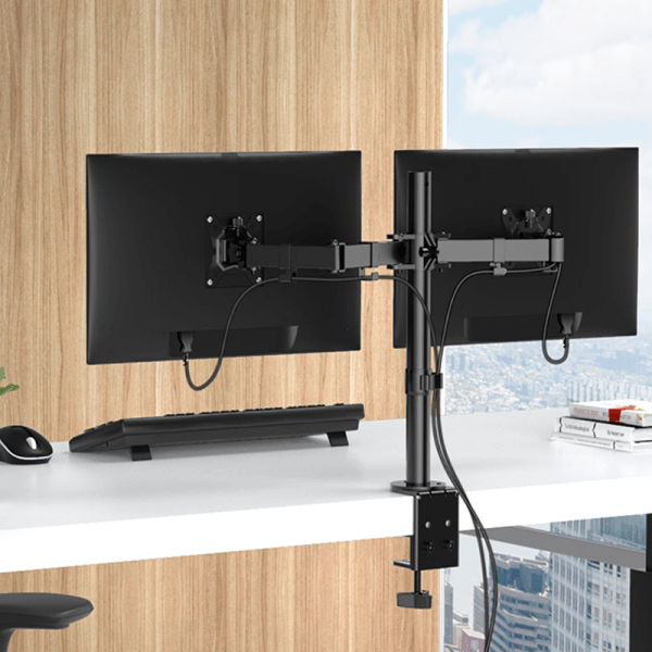 RACK PROLINK DE ESCRITORIO PARA 2 MONITORES 17-32" | C/PRENSA UNIVERSAL - Imagen 5